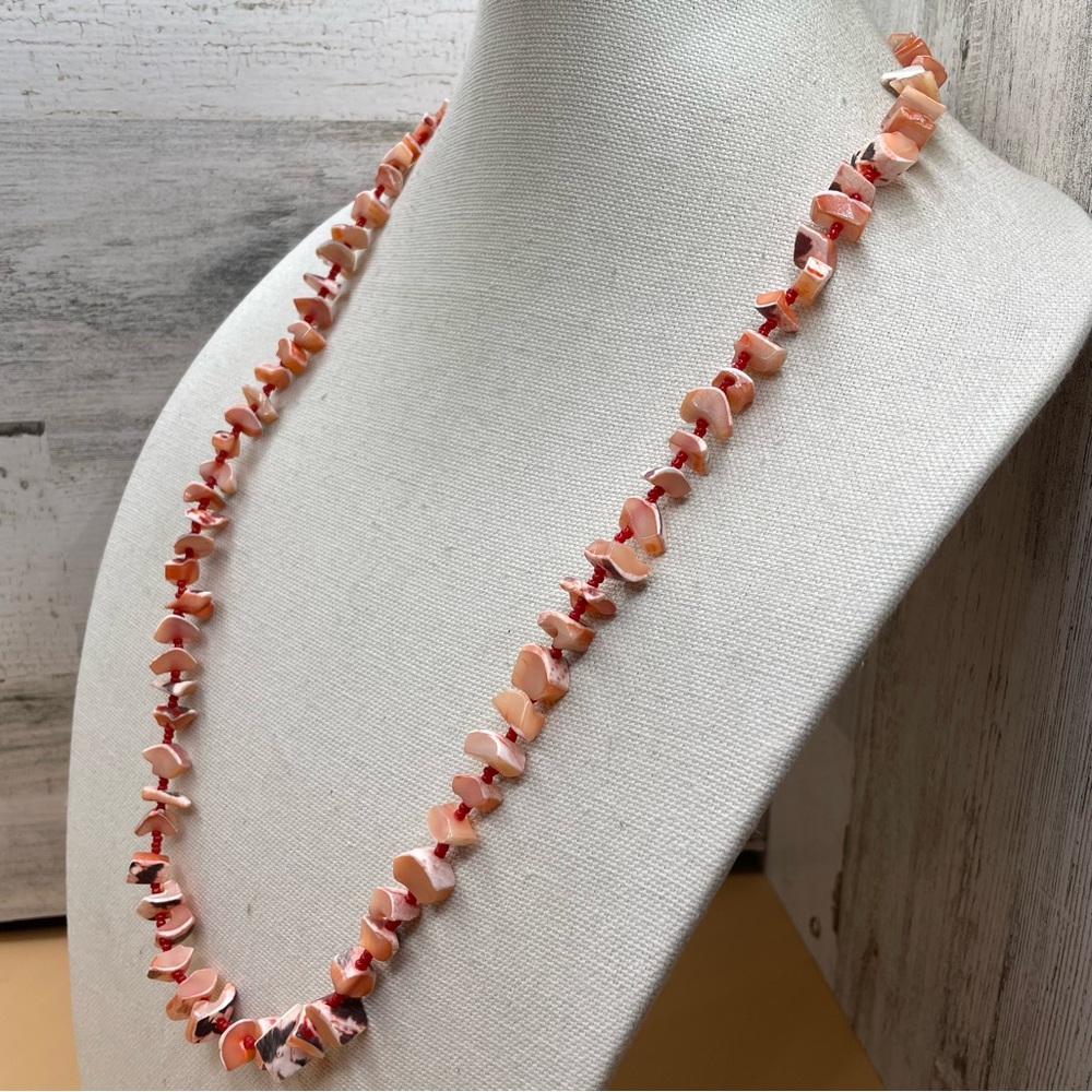 Beautiful Unsigned Salmon Color Shell Nugget Seed… - image 5